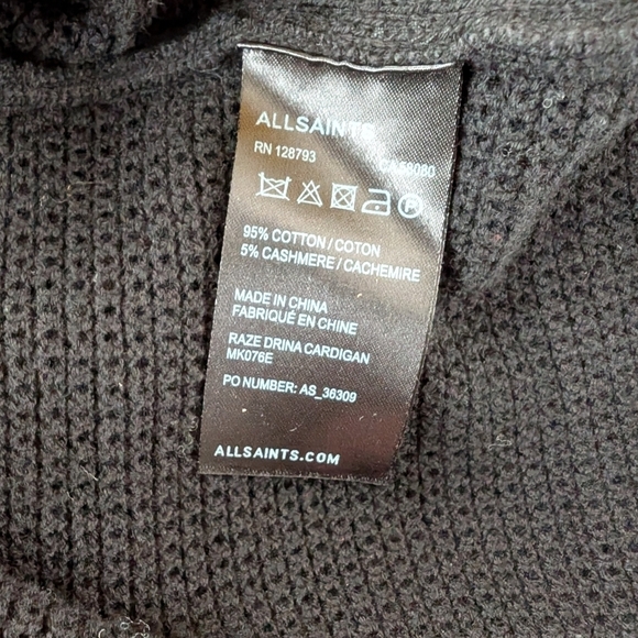 All Saints Drina Drape Cardigan Sweater sz 2 - Picture 8 of 8